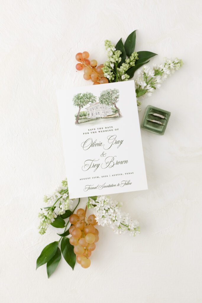Luxury wedding save the date design | Austin, Texas